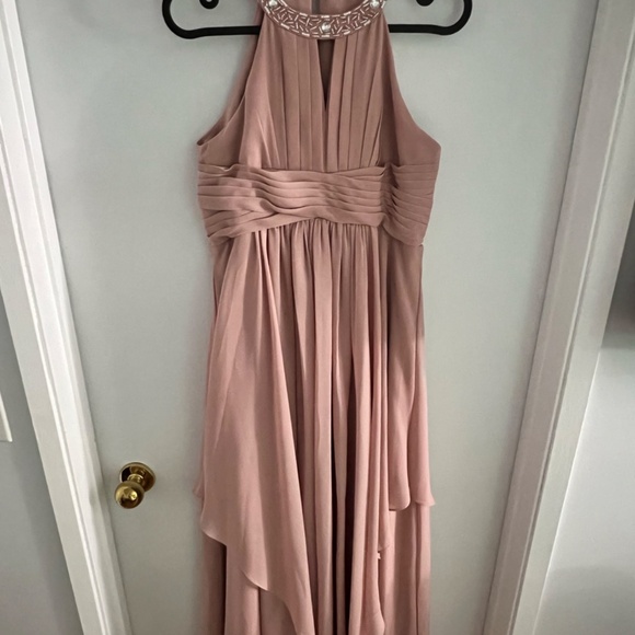 JJ's House Dusty Rose Beaded Junior Bridesmaid Dress Floor-Length Sz J14 173287 - Picture 4 of 9